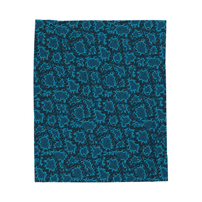 Teal Leopard Velveteen Plush Blanket by EraofInk