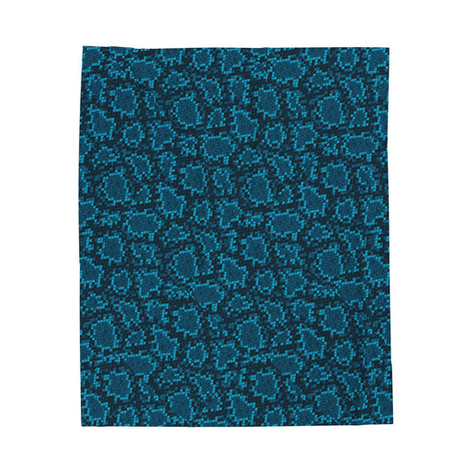 Teal Leopard Velveteen Plush Blanket by EraofInk