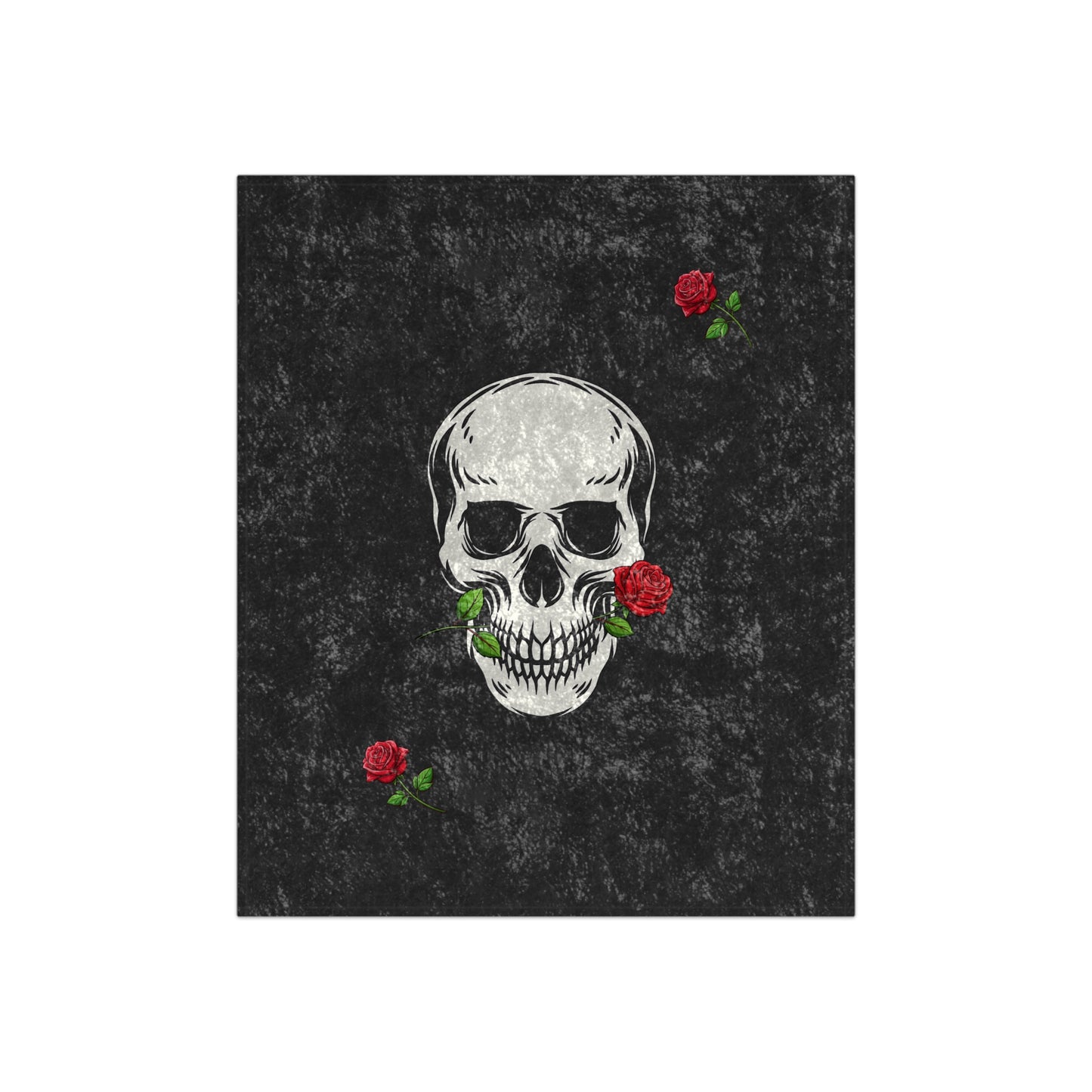 Skull & Roses Crushed Velvet Blanket