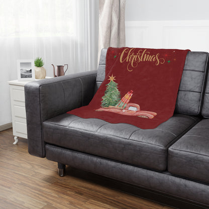 Christmas Truck Minky Blanket – Festive Tree & Gifts Holiday Throw