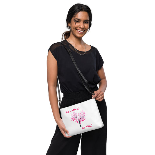 Be Patient Be Kind Tree of Love Leaves Crossbody Bag by EraofInk