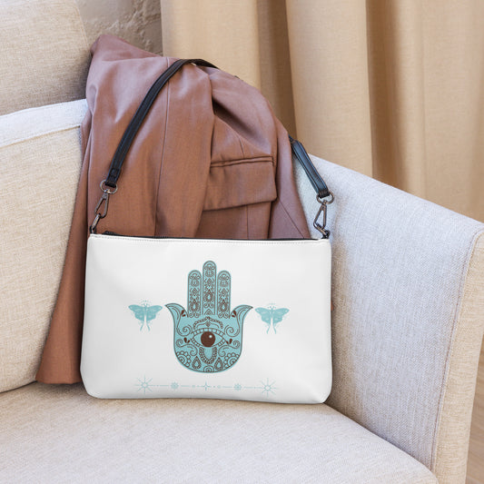 Hamsa Spirituality Symbolism Hamsa Crossbody Bag by EraofInk