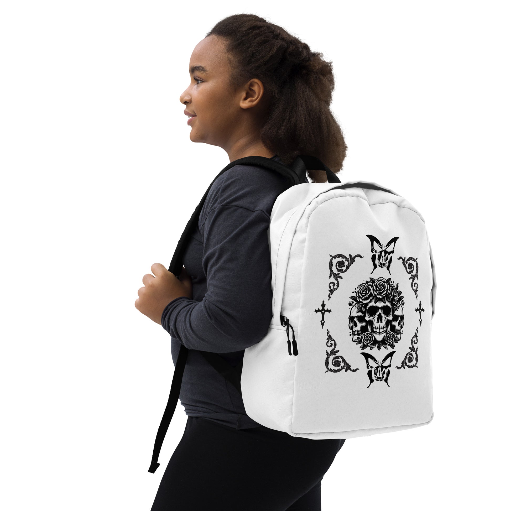 Skulls & Roses Minimalist Backpack by EraofInk