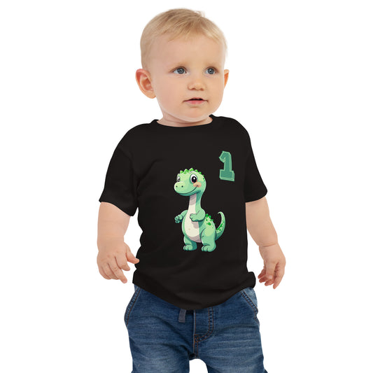 Cute Dinosaur for Baby's 1st Birthday Baby Jersey Tee by EraofInk