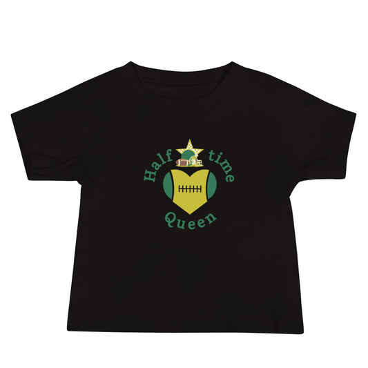 Halftime Queen Football Baby Jersey Tee Green & Gold Team by EraofInk