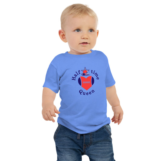 Halftime Queen Football Baby Jersey Tee Cheer for the Red & Blue Team by EraofInk
