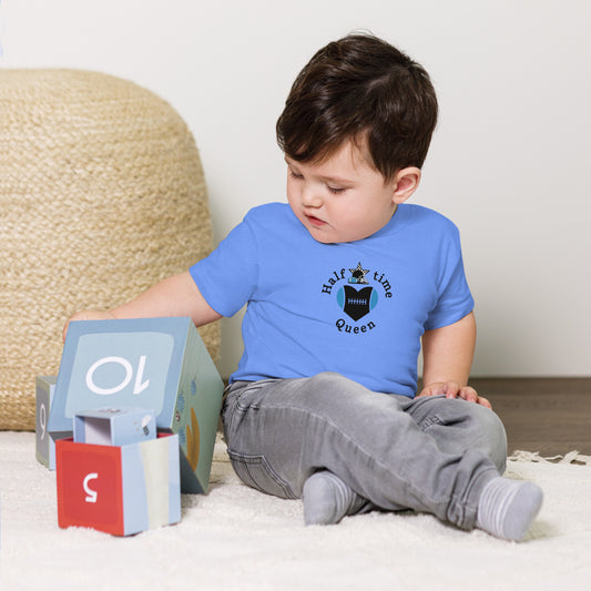 Halftime Queen Football Baby Jersey Tee CHeer for the Navy & Sky Blue Team by EraofInk