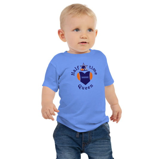 Halftime Queen Football Baby Jersey Tee Cheer for the Deep Purple & Orange Team by EraofInk