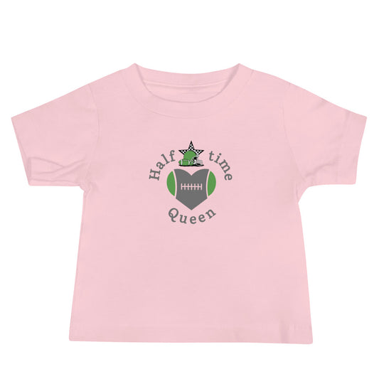 Halftime Queen Football Baby Jersey Tee Grey & Green Team by EraofInk