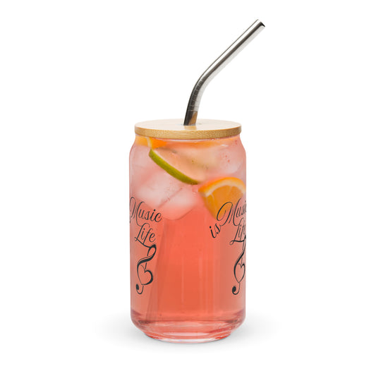 Music is Life Can-shaped Glass by EraofInk