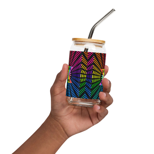 Rainbow Bursts Love Wins LGBTQ+ LGBTQIA Equality Rainbow Flag Can-shaped Glass by EraofInk
