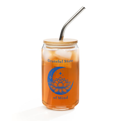 Grateful State of Mind Zen Celestial Lunar Inspired Can-shaped Glass by EraofInk