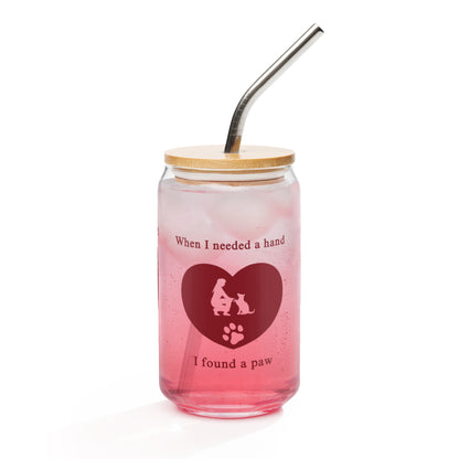 For the Love of Dogs When I Needed a Hand I Found a Paw Can-shaped Glass by EraofInk