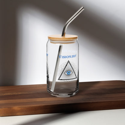 Visionary Mystical Third Eye Evil Eye Design Can-shaped Glass by EraofInk