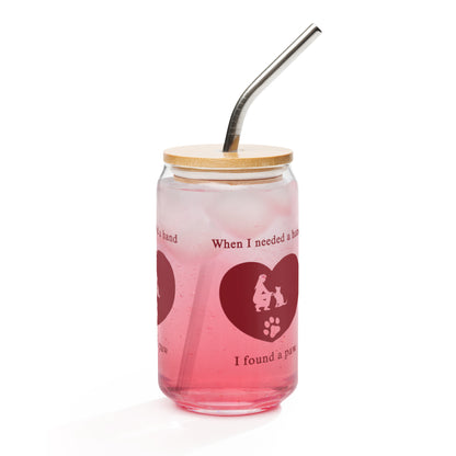 For the Love of Dogs When I Needed a Hand I Found a Paw Can-shaped Glass by EraofInk