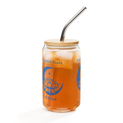 Grateful State of Mind Zen Celestial Lunar Inspired Can-shaped Glass by EraofInk