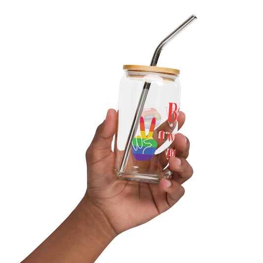 Baby I Was Born This Gay LGBTQ+ LGBTQIA Equality Inclusivity Design Can-shaped Glass by EraofInk