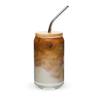 50% Caffeine 50% Anxiety Skull Theme Latte Pumpkin Spice Latte Chai Tea Can-shaped Glass by EraofInk