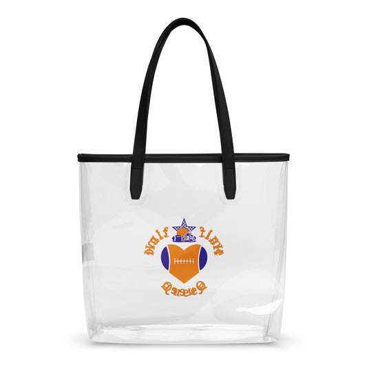 Halftime Queen Football Clear Stadium APproved TOte Bag CHeer for the Orange Blue & White Team by EraofInk