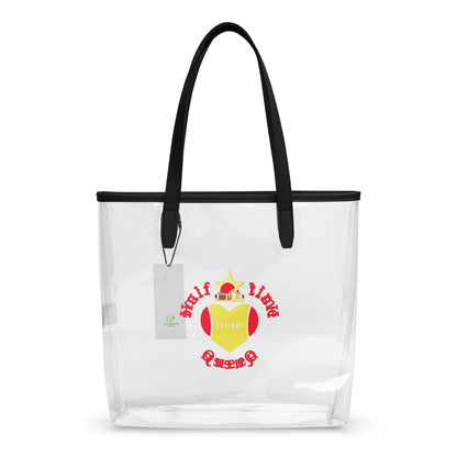 Halftime Queen Football Clear Stadium Approved Tote Bag Cheer for the Red & Yellow Gold Team by EraofInk