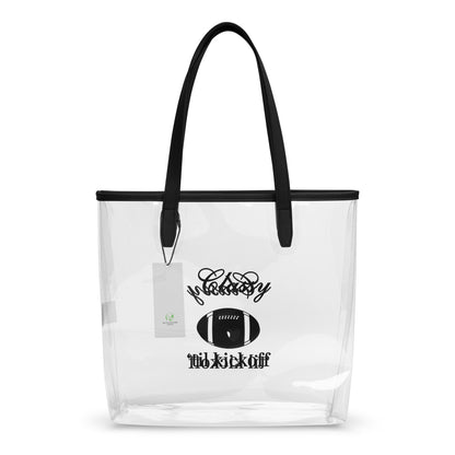 Classy 'Til Kickoff Football Clear Stadium Approved Tote Bag by EraofInk - Bag is clear printed on both sides