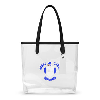 Halftime Queen Football Clear Stadium Approved Tote Bag Cheer for the Blue & White Team by EraofInk