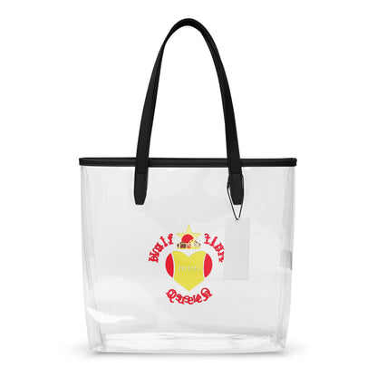 Halftime Queen Football Clear Stadium Approved Tote Bag Cheer for the Red & Yellow Gold Team by EraofInk