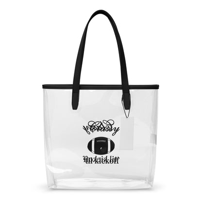 Classy 'Til Kickoff Football Clear Stadium Approved Tote Bag by EraofInk - Bag is clear printed on both sides