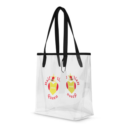 Halftime Queen Football Clear Stadium Approved Tote Bag Cheer for the Red & Yellow Gold Team by EraofInk