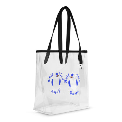 Halftime Queen Football Clear Stadium Approved Tote Bag Cheer for the Blue & White Team by EraofInk