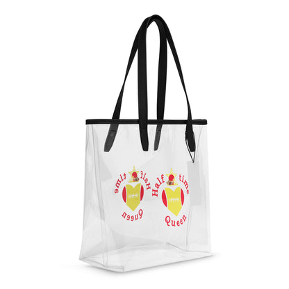 Halftime Queen Football Clear Stadium Approved Tote Bag Cheer for the Red & Yellow Gold Team by EraofInk