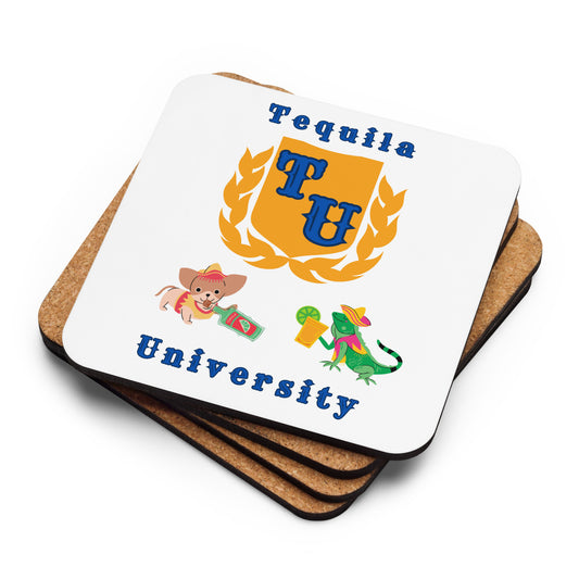 Tequila University Cork-Back Coaster by EraofInk