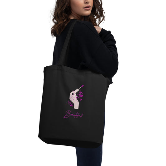 Hot Kissy Lips / Beautiful Glam Girl Eco Tote Bag by EraofInk ***see back design**