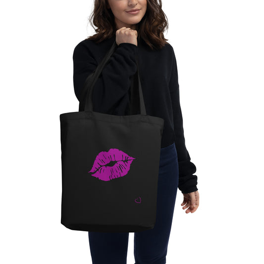 Hot Kissy Lips / Beautiful Glam Girl Eco Tote Bag by EraofInk ***see back design**
