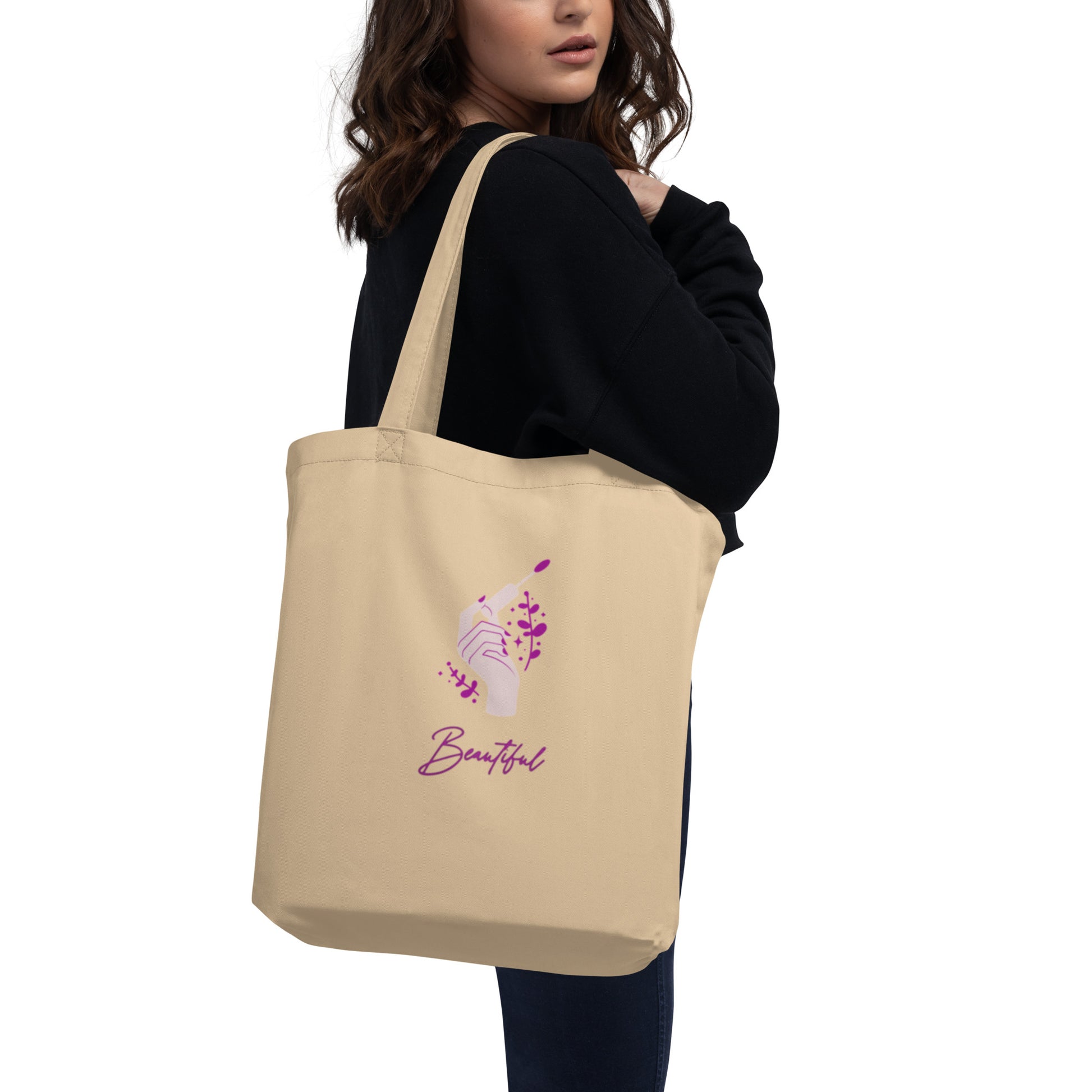 Hot Kissy Lips / Beautiful Glam Girl Eco Tote Bag by EraofInk ***see back design**