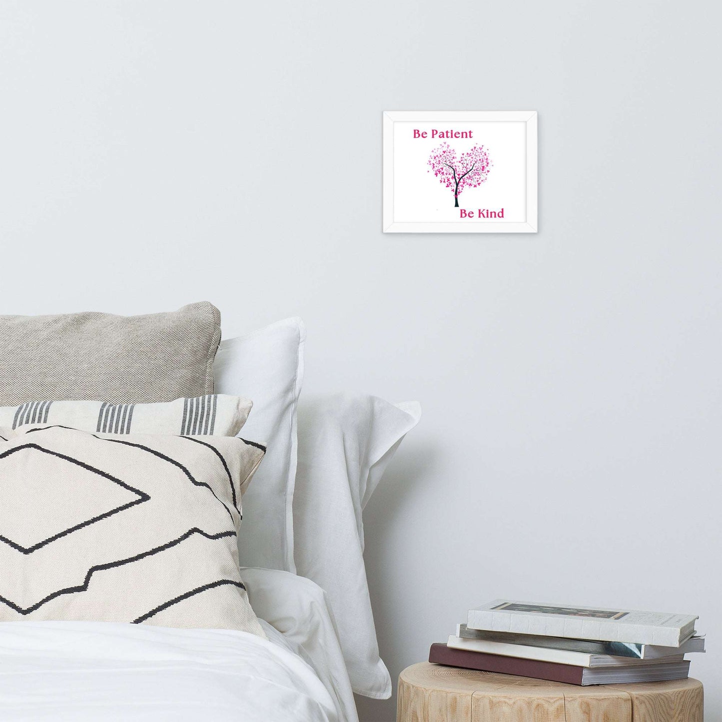 Be Patient - Be Kind - Tree with heart leaves - Framed poster - by RecreatingKrista