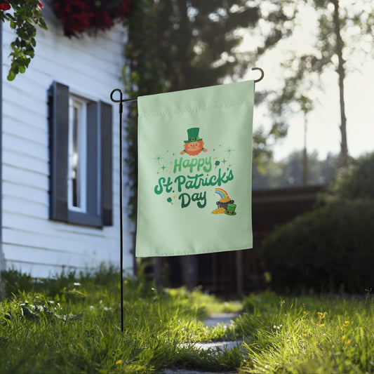 Happy St. Patrick's Day Garden Flag by EraofInk