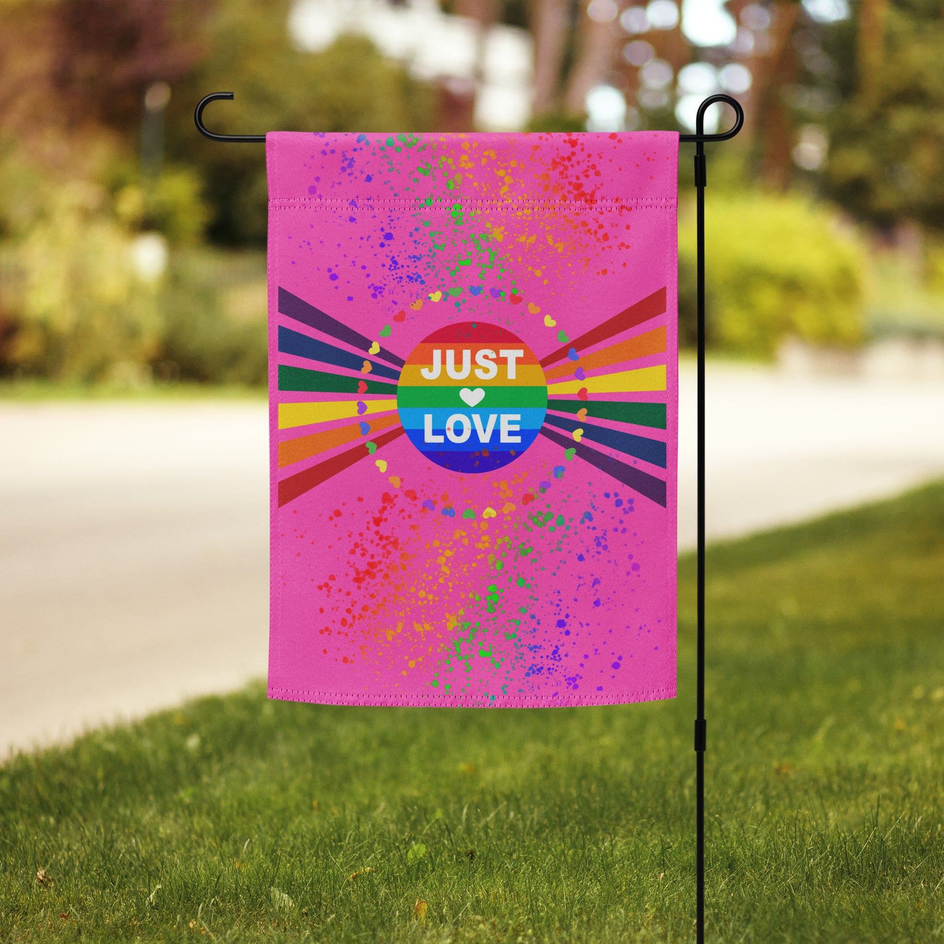 Love is Love LGBTQ+ LGBTQIA Equality Garden Flag by EraofInk