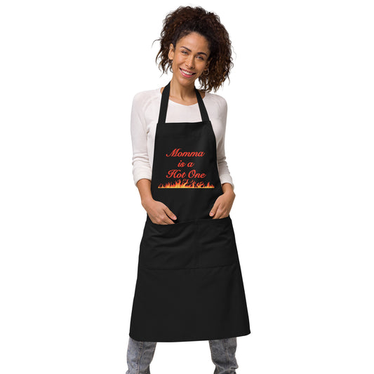 Momma is a Hot One Organic Cotton Apron by EraofInk