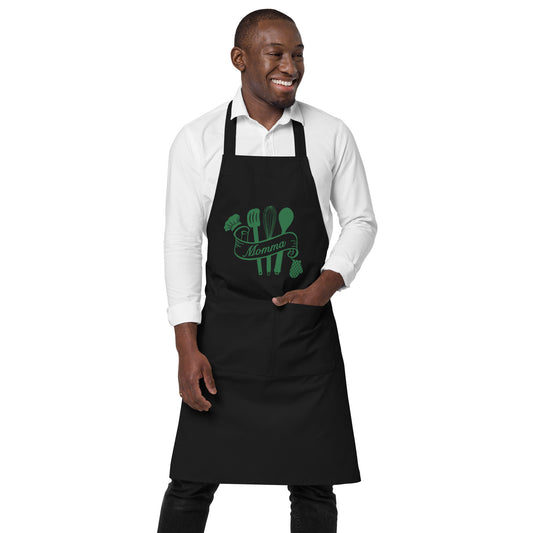 Momma (with Cooking Utensils) Organic Cotton Apron by EraofInk