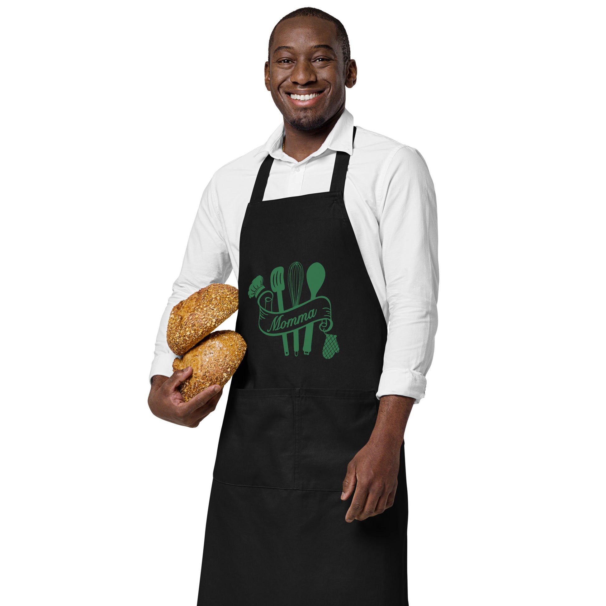 Momma (with Cooking Utensils) Organic Cotton Apron by EraofInk