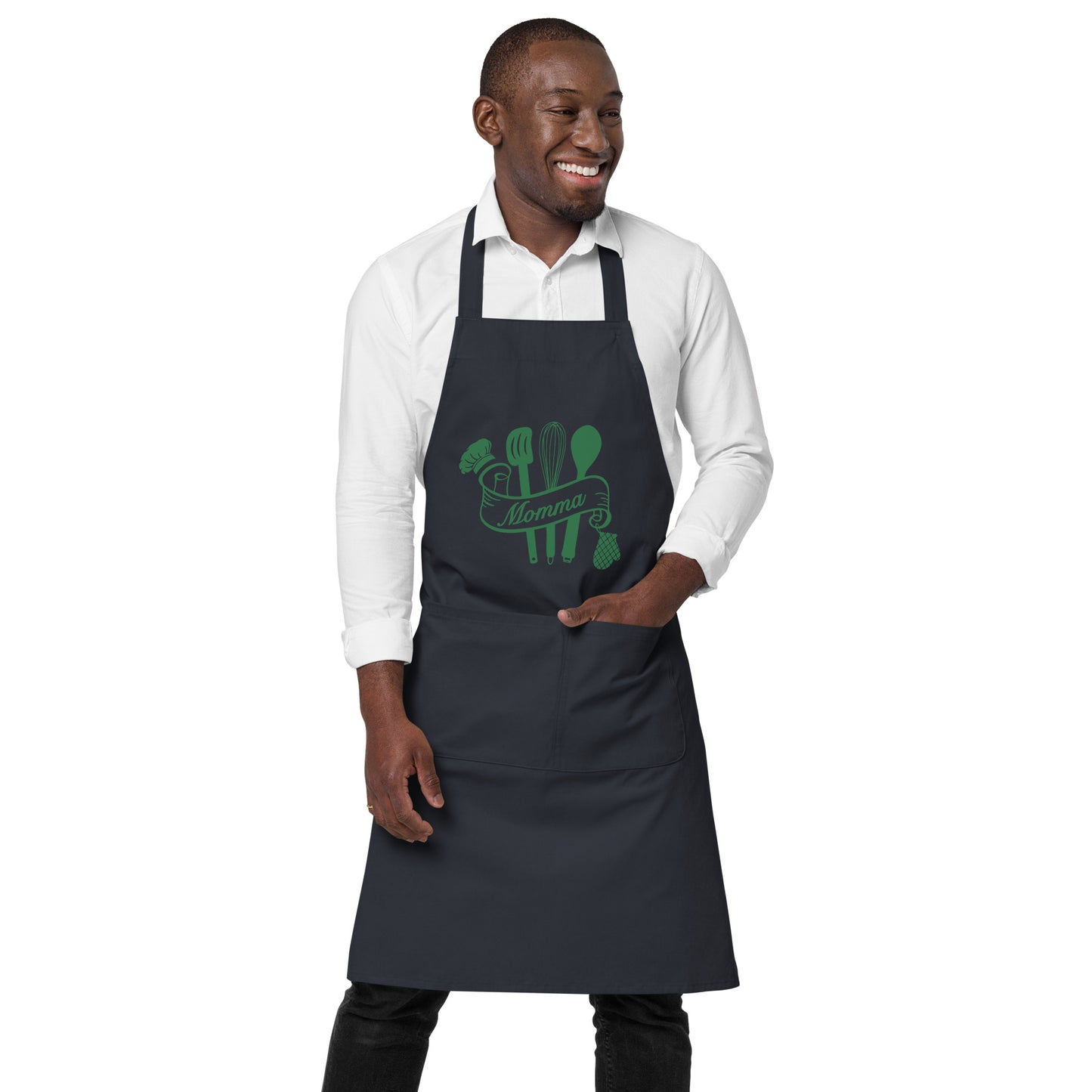 Momma (with Cooking Utensils) Organic Cotton Apron by EraofInk