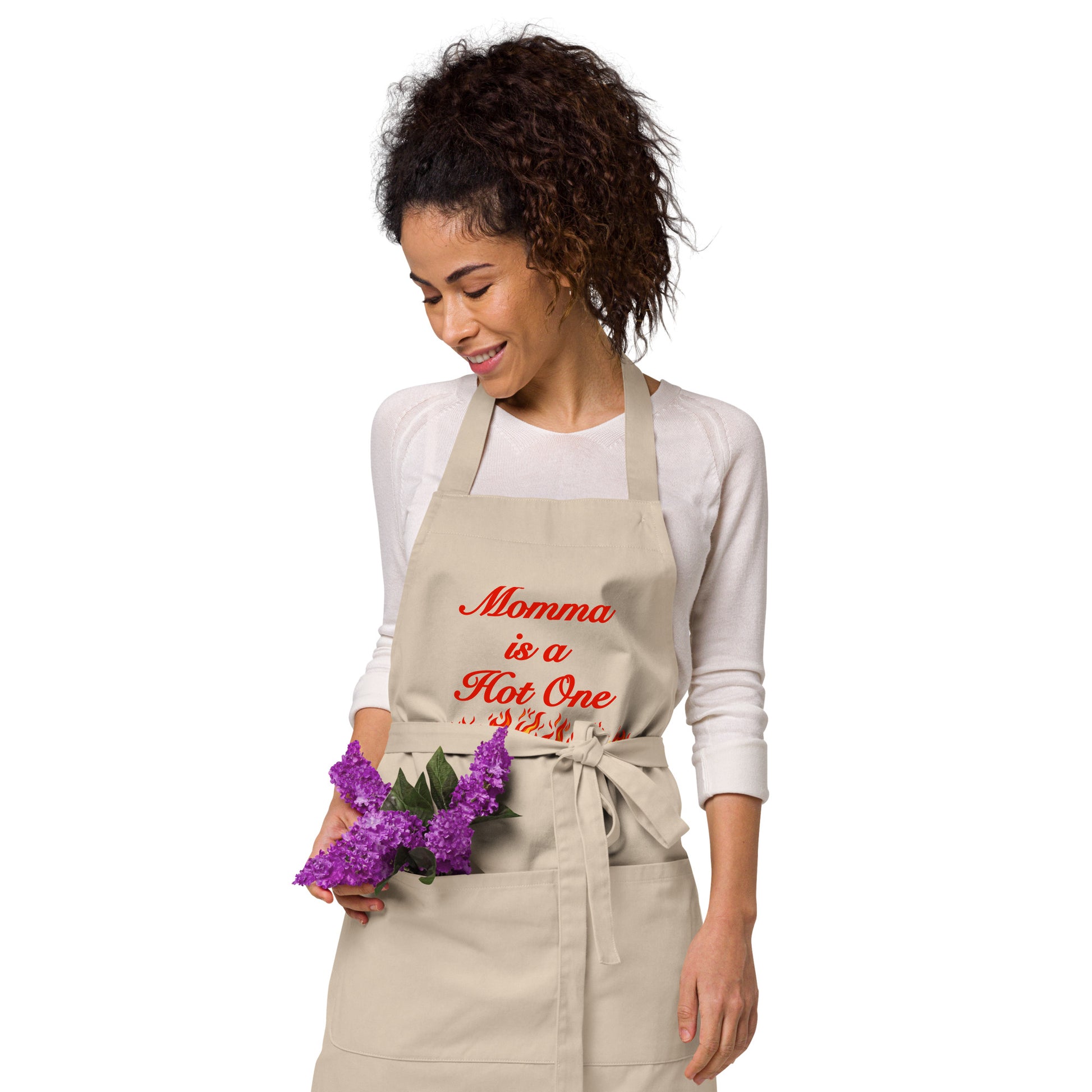 Momma is a Hot One Organic Cotton Apron by EraofInk