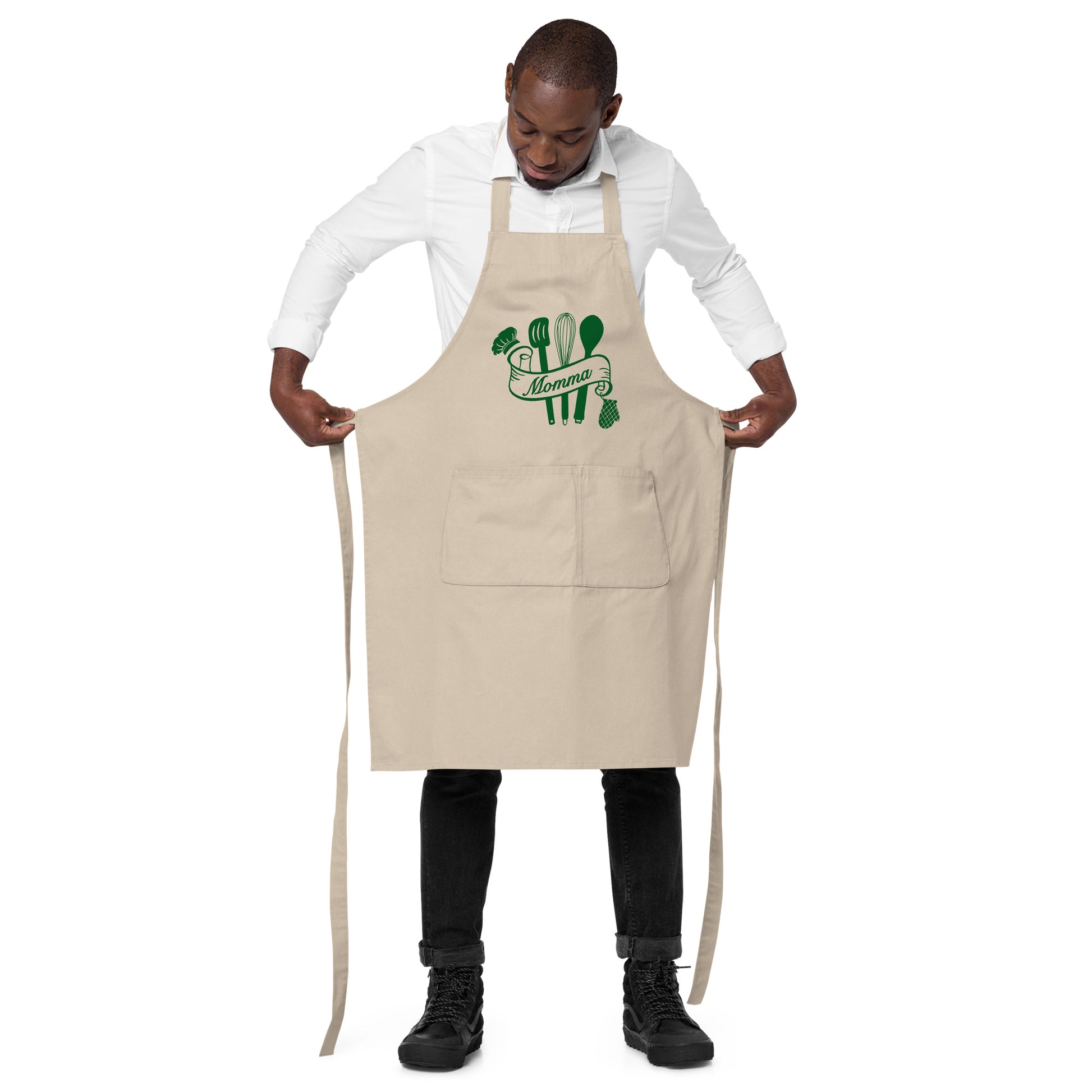 Momma (with Cooking Utensils) Organic Cotton Apron by EraofInk