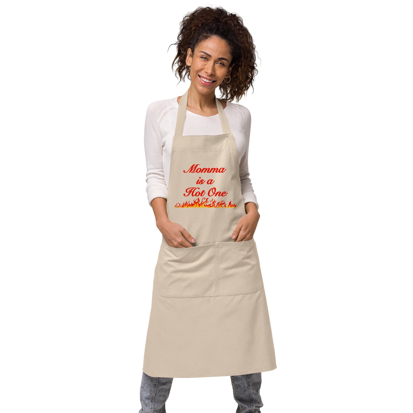 Momma is a Hot One Organic Cotton Apron by EraofInk
