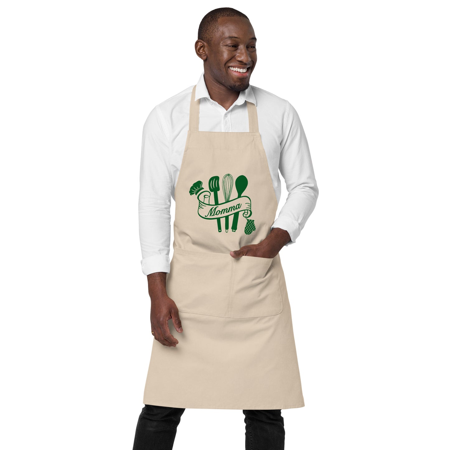 Momma (with Cooking Utensils) Organic Cotton Apron by EraofInk