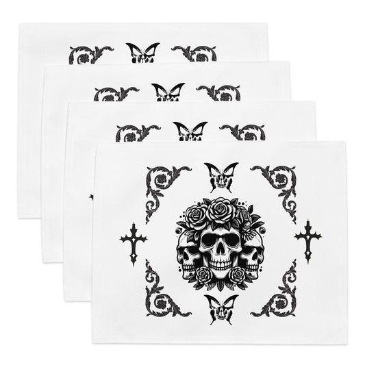 Skulls and Roses - Placemat Set - *** See matching cloth napkin set (4)