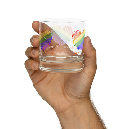 LGBTQ+ Love Wins Rocks Glass by EraofInk