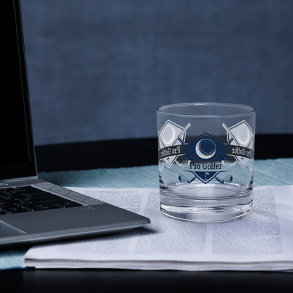 Golf Theme Rocks Glass with Pro Golfer Label - by RecreatingKrista