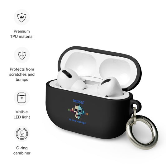 Music is My Escape Rubber Case for AirPods® by EraofInk